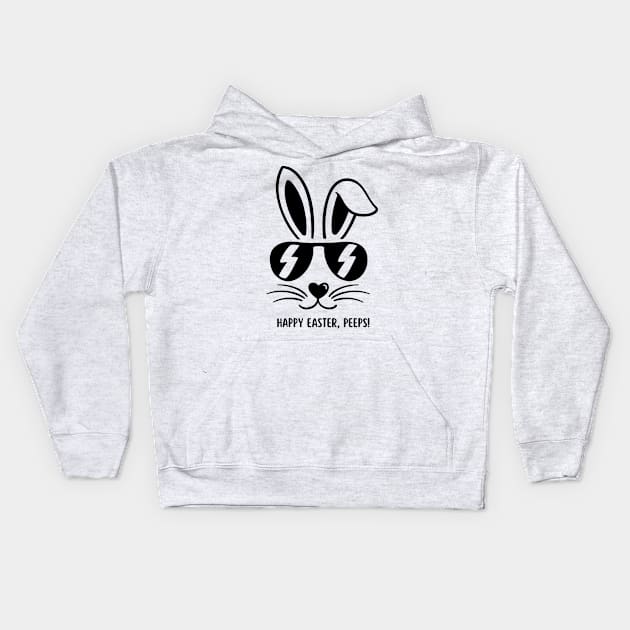 Happy Easter, Peeps. Cool Bunny Easter Design Kids Hoodie by JK Mercha